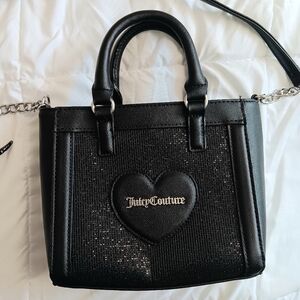 Juicy Couture Black Mini Tote Bag Silver Hardware